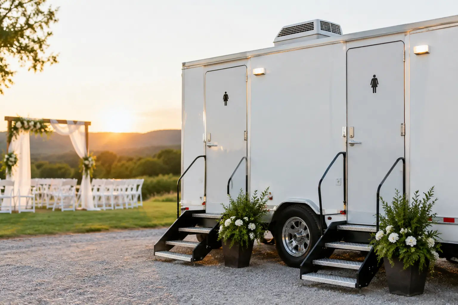 Climate Controlled Restroom Trailer Wedding Guide